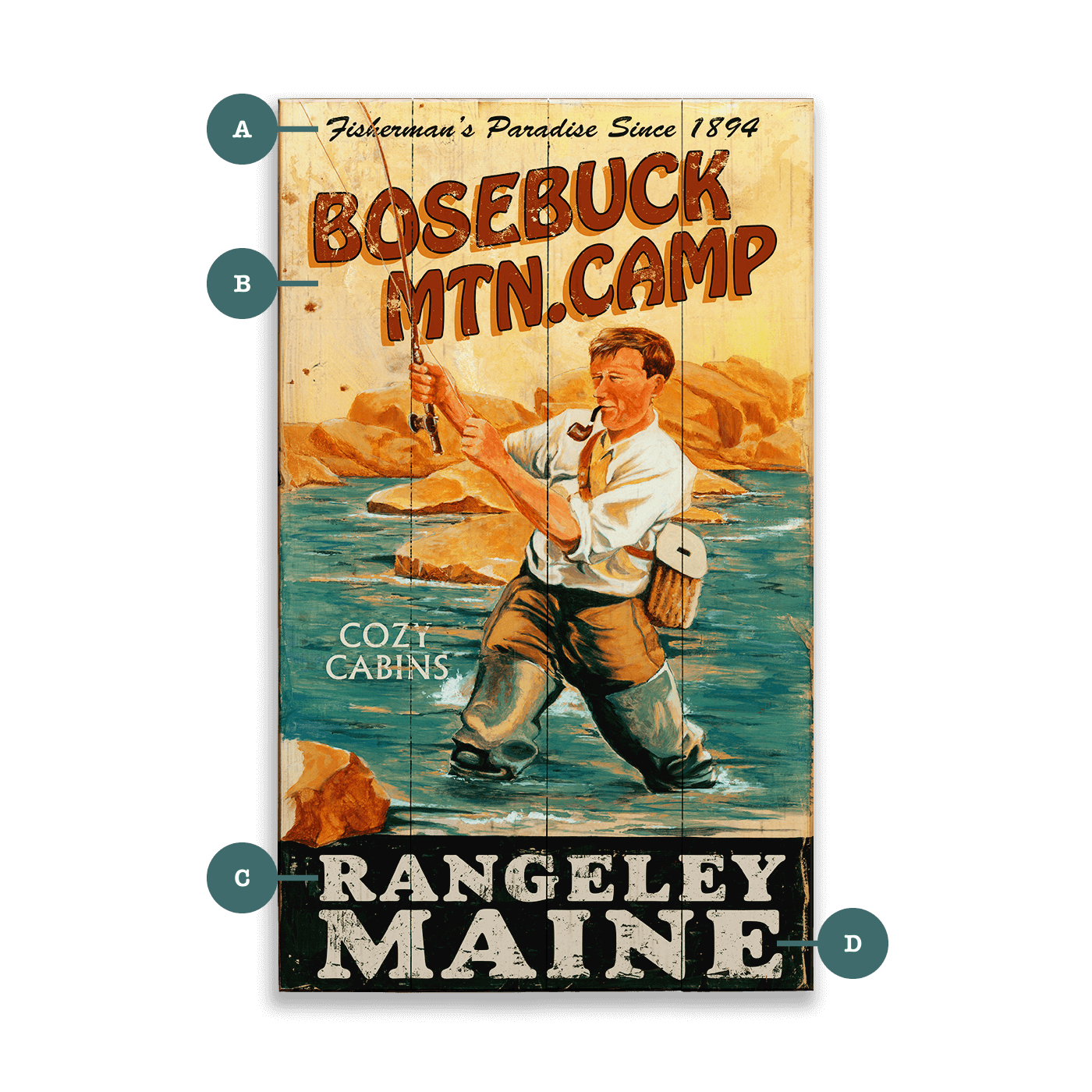 Bosebuck Mountain Camp - Wood & Metal Wall Art